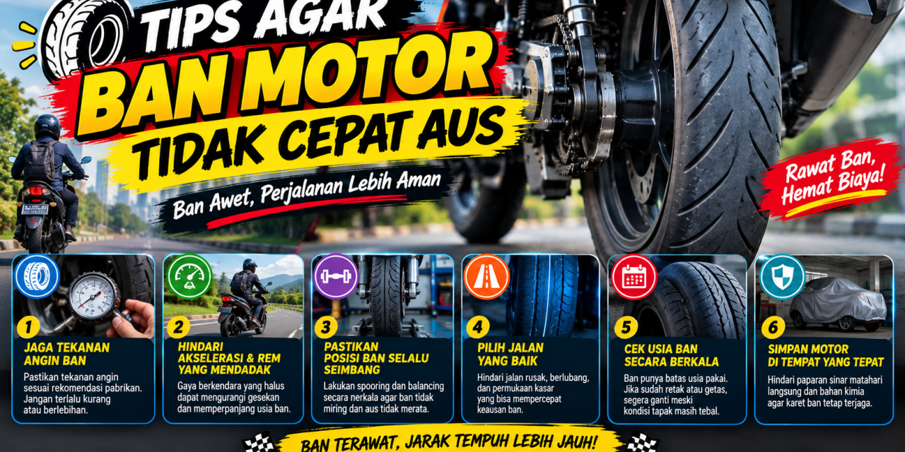 Sering Abaikan Tekanan Angin, Ban Motor Cepat Aus